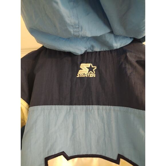 Vintage North Carolina Tar Heels Starter Jacket Puffer Hooded Half Zip NCAA - S - Picture 6 of 7